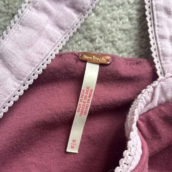 Free People Women's Purple Two-Tone Crop Tank Top - Picture 3 of 7